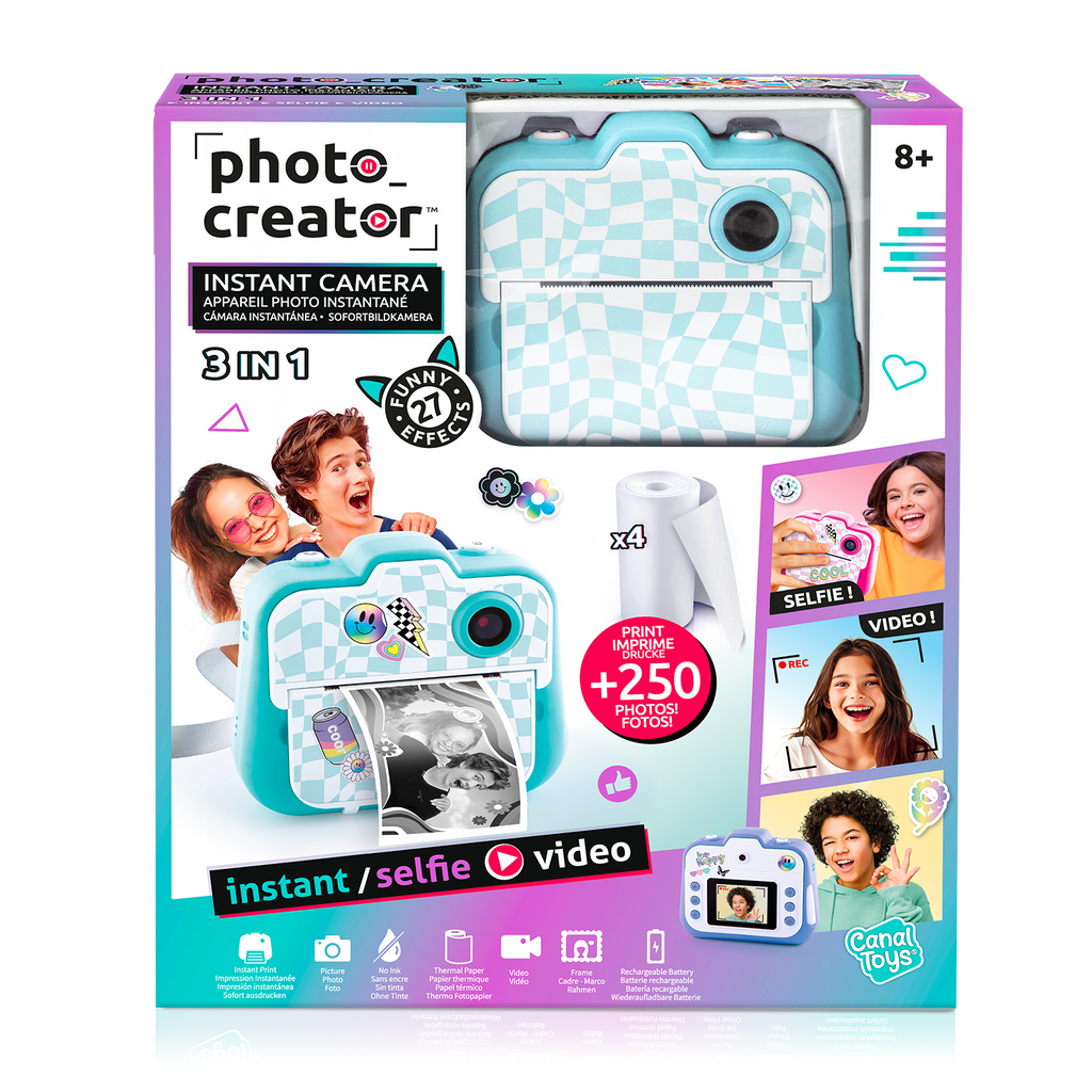 Cámara Instantánea Azul Turquesa - Photo Creator - CLK001T - CanalToys