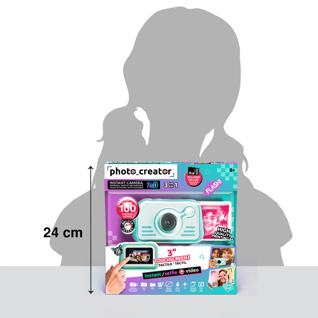Cámara de Impresión Instantánea 2.0 Papel de calidad fotográfica - Photo Creator - CLK046 - CanalToys