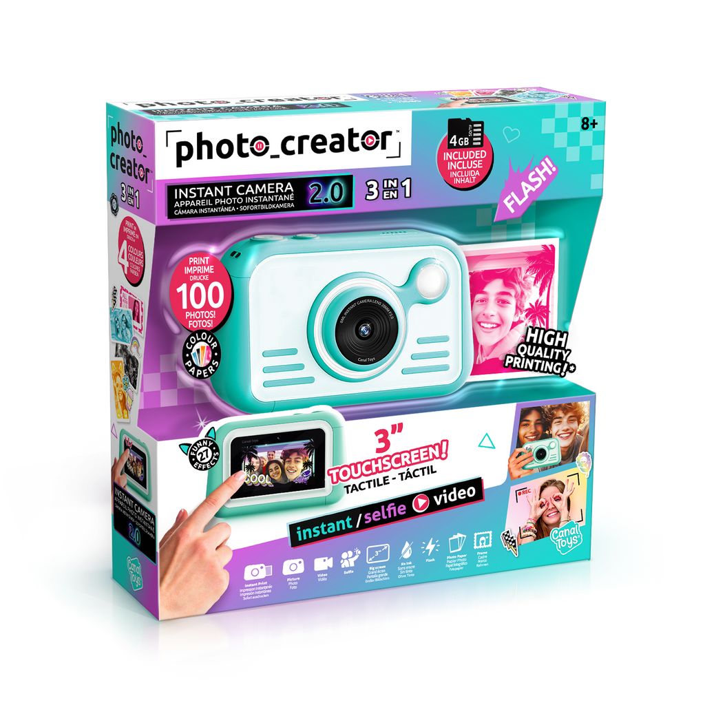 Cámara de Impresión Instantánea 2.0 Papel de calidad fotográfica - Photo Creator - CLK046 - CanalToys