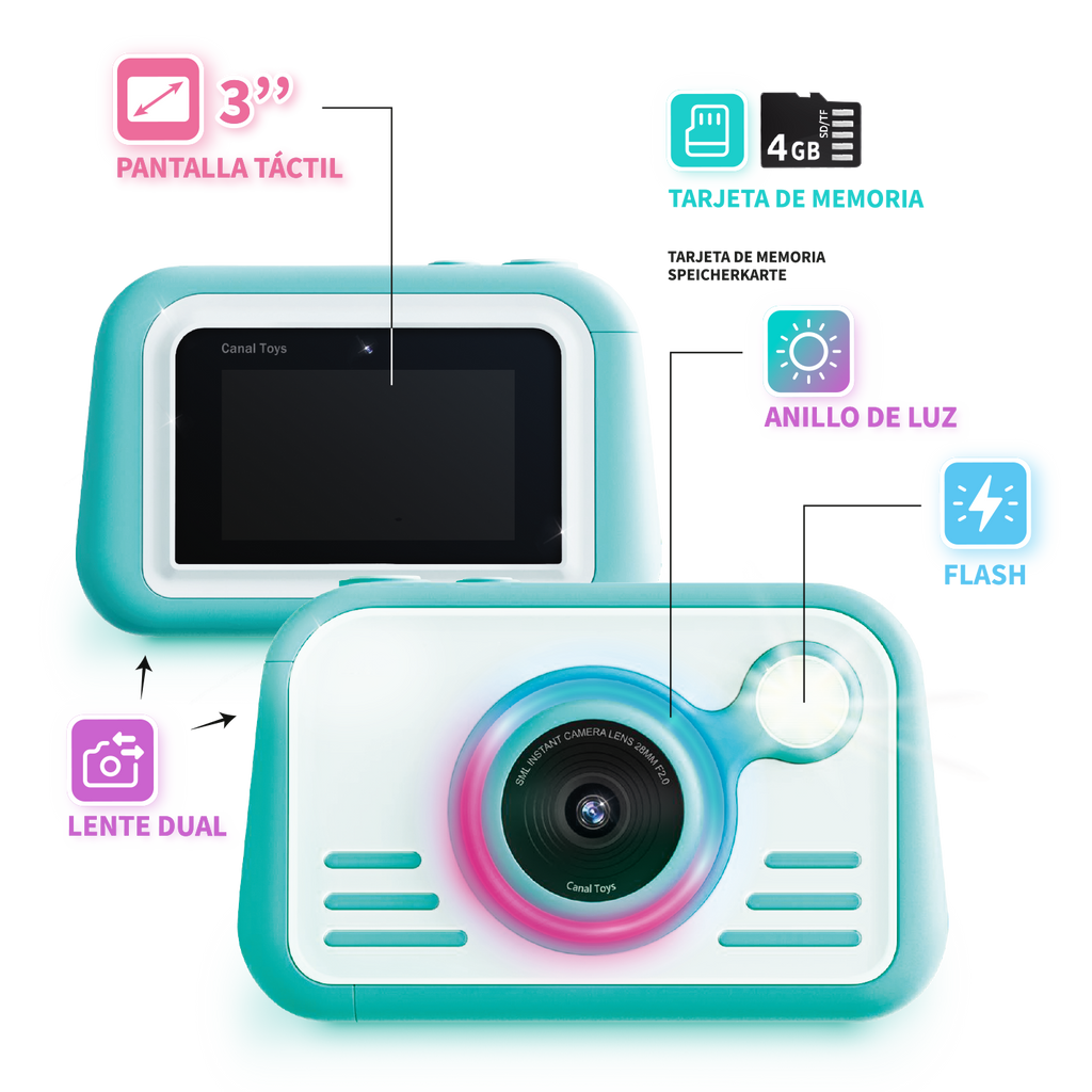 Cámara de Impresión Instantánea 2.0 Papel de calidad fotográfica - Photo Creator - CLK046 - CanalToys