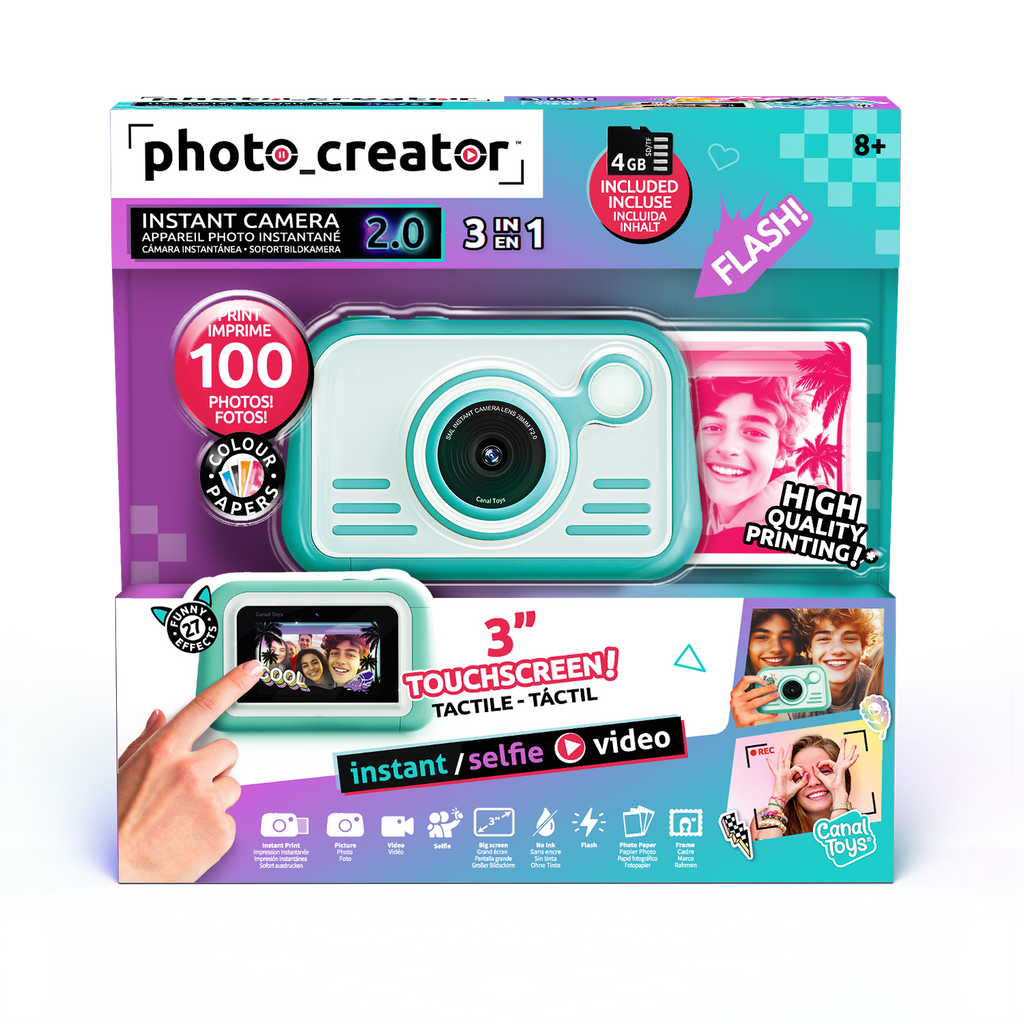 Cámara de Impresión Instantánea 2.0 Papel de calidad fotográfica - Photo Creator - CLK046 - CanalToys