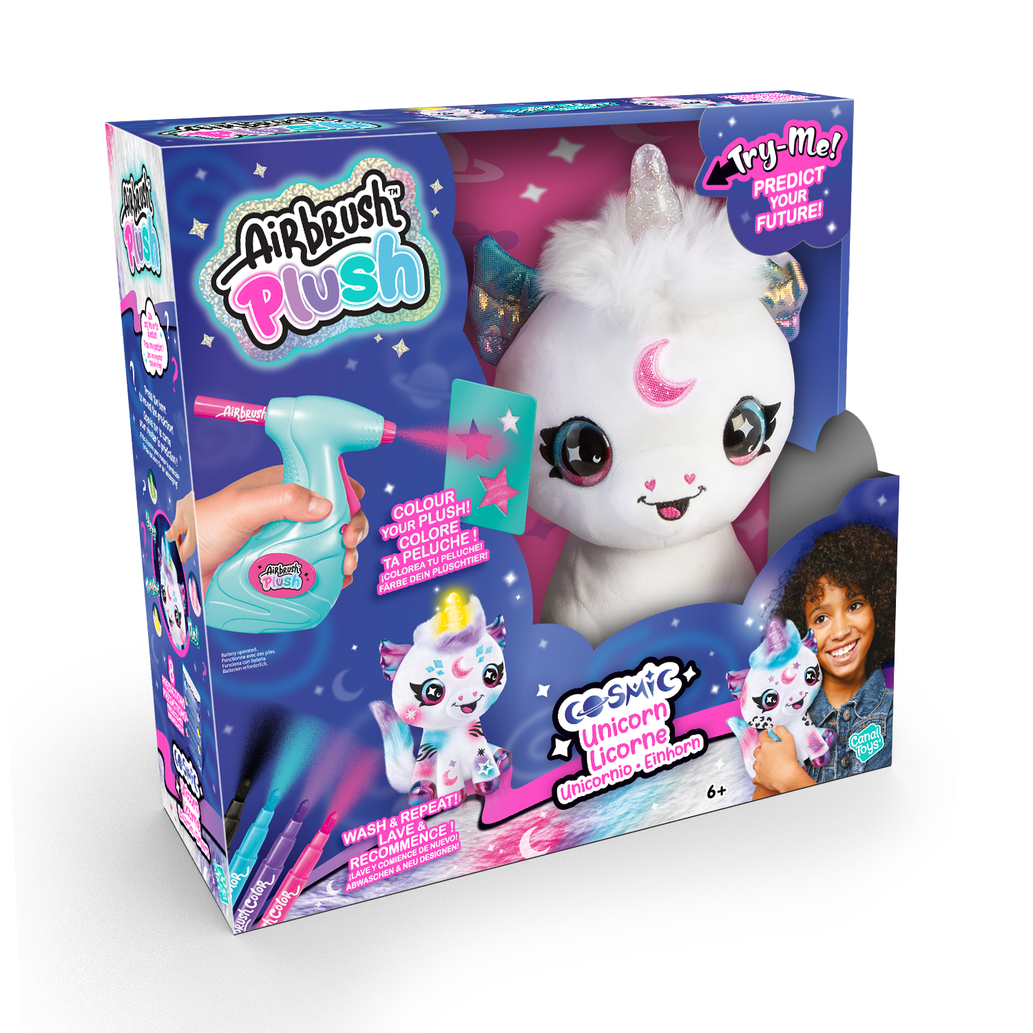 Kit Recharge Airbrush Plus – Marqueurs + Pochoirs – Canal Toys – Pour Peluche Colorea Tu Mascota