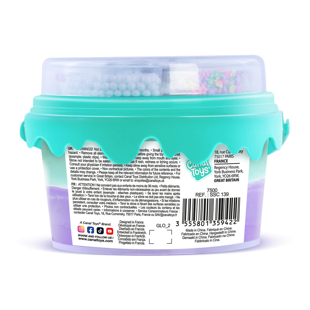Cubo de Slime Mix'In con decoraciones - Slime Bucket with decorations - Premade Slime - So Slime - SSC139 - CanalToys