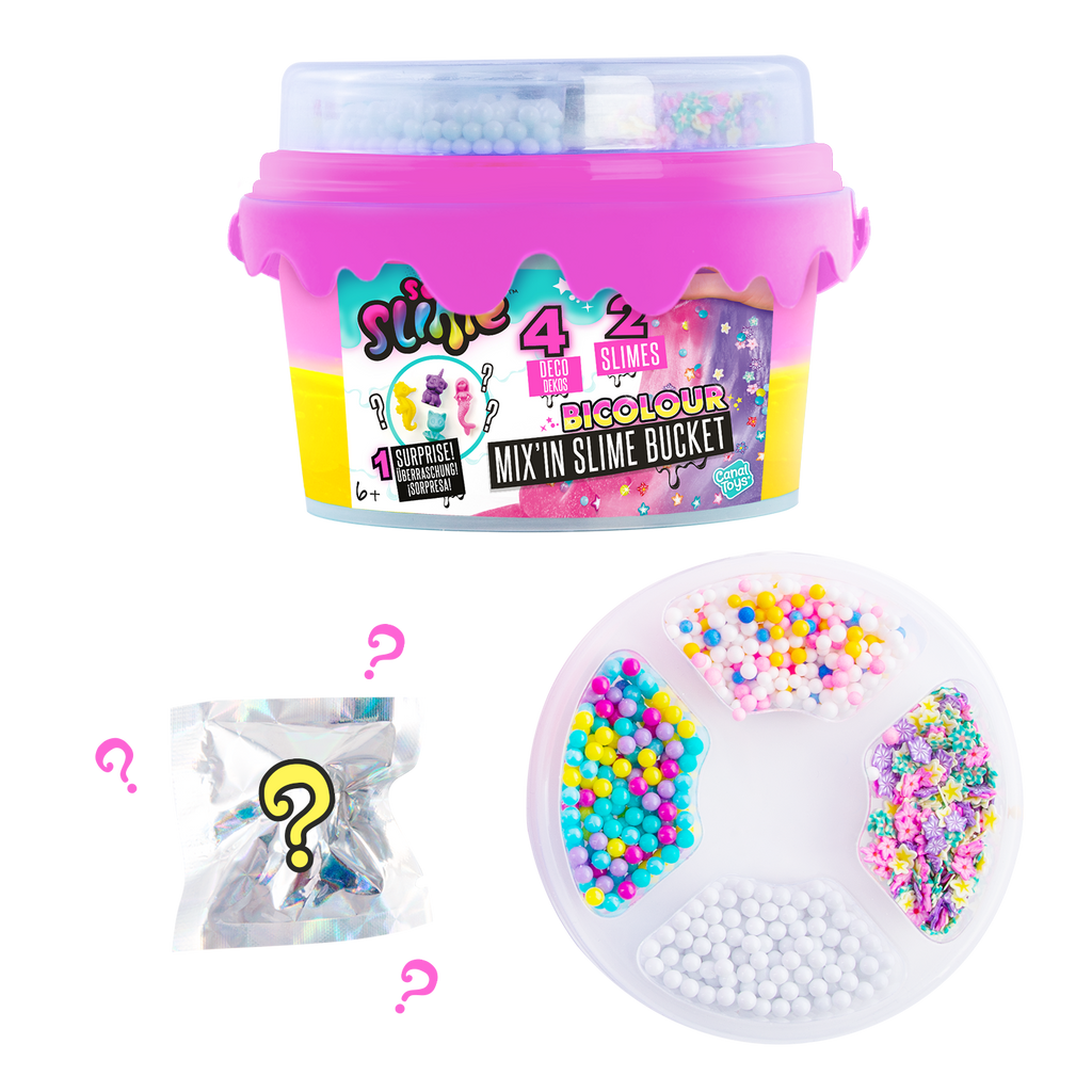 Cubo de Slime Mix'In con decoraciones - Slime Bucket with decorations - Premade Slime - So Slime - SSC139 - CanalToys