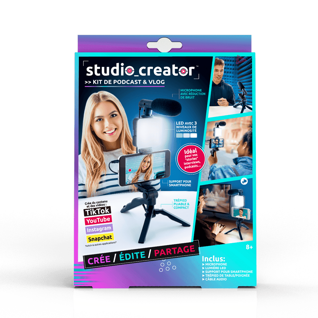 Kit de Podcast y Vlogging - Podcast & Vlogging kit - Studio Creator - INF033 - CanalToys