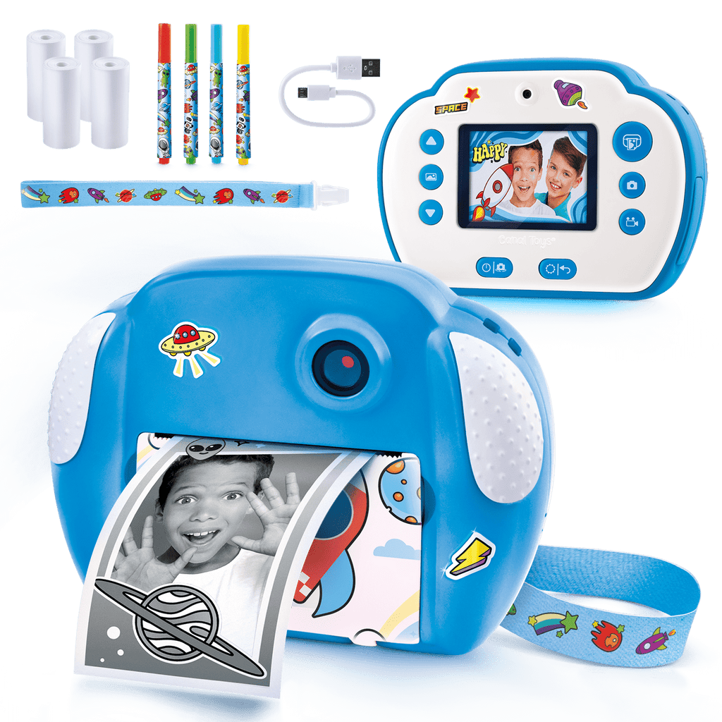Mi Primera Cámara Instantánea 3 en 1 para niños con 4 rollos de papel y 4 Rotuladores - My Fisrt Instant Camera Photo Creator Kids - Photo Creator - CLK011 - CanalToys