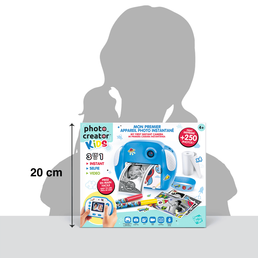 Mi Primera Cámara Instantánea 3 en 1 para niños con 4 rollos de papel y 4 Rotuladores - My Fisrt Instant Camera Photo Creator Kids - Photo Creator - CLK011 - CanalToys