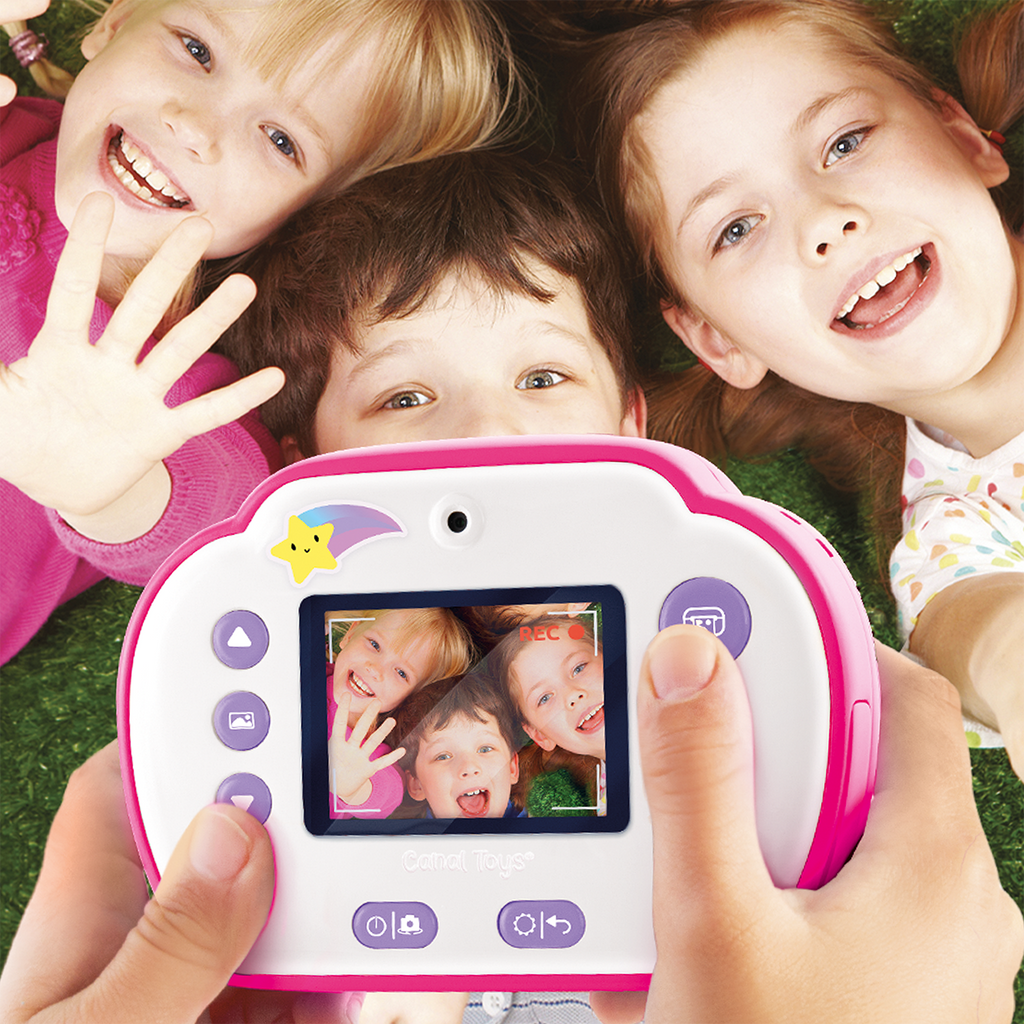 Mi Primera Cámara Instantánea 3 en 1 para niños con 4 rollos de papel y 4 Rotuladores - My Fisrt Instant Camera Photo Creator Kids - Photo Creator - CLK013 - CanalToys