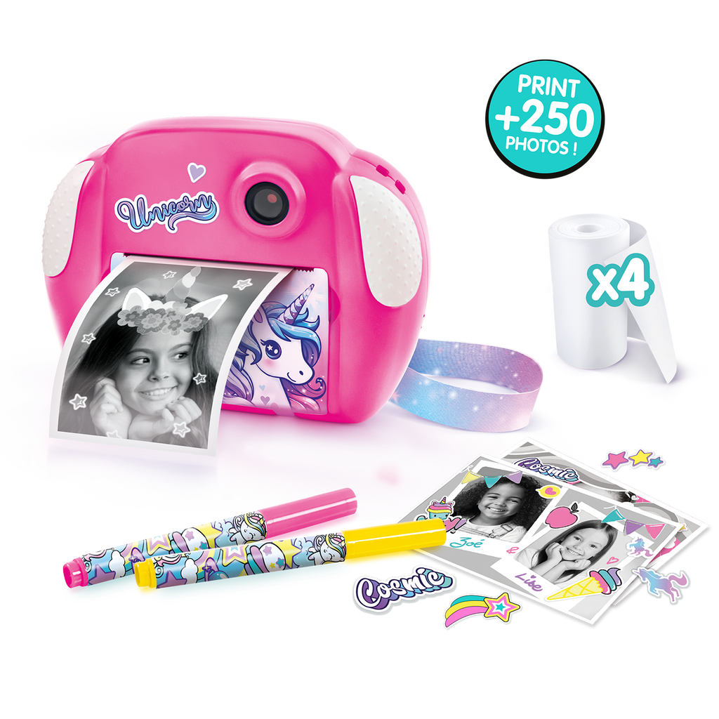 Mi Primera Cámara Instantánea 3 en 1 para niños con 4 rollos de papel y 4 Rotuladores - My Fisrt Instant Camera Photo Creator Kids - Photo Creator - CLK013 - CanalToys