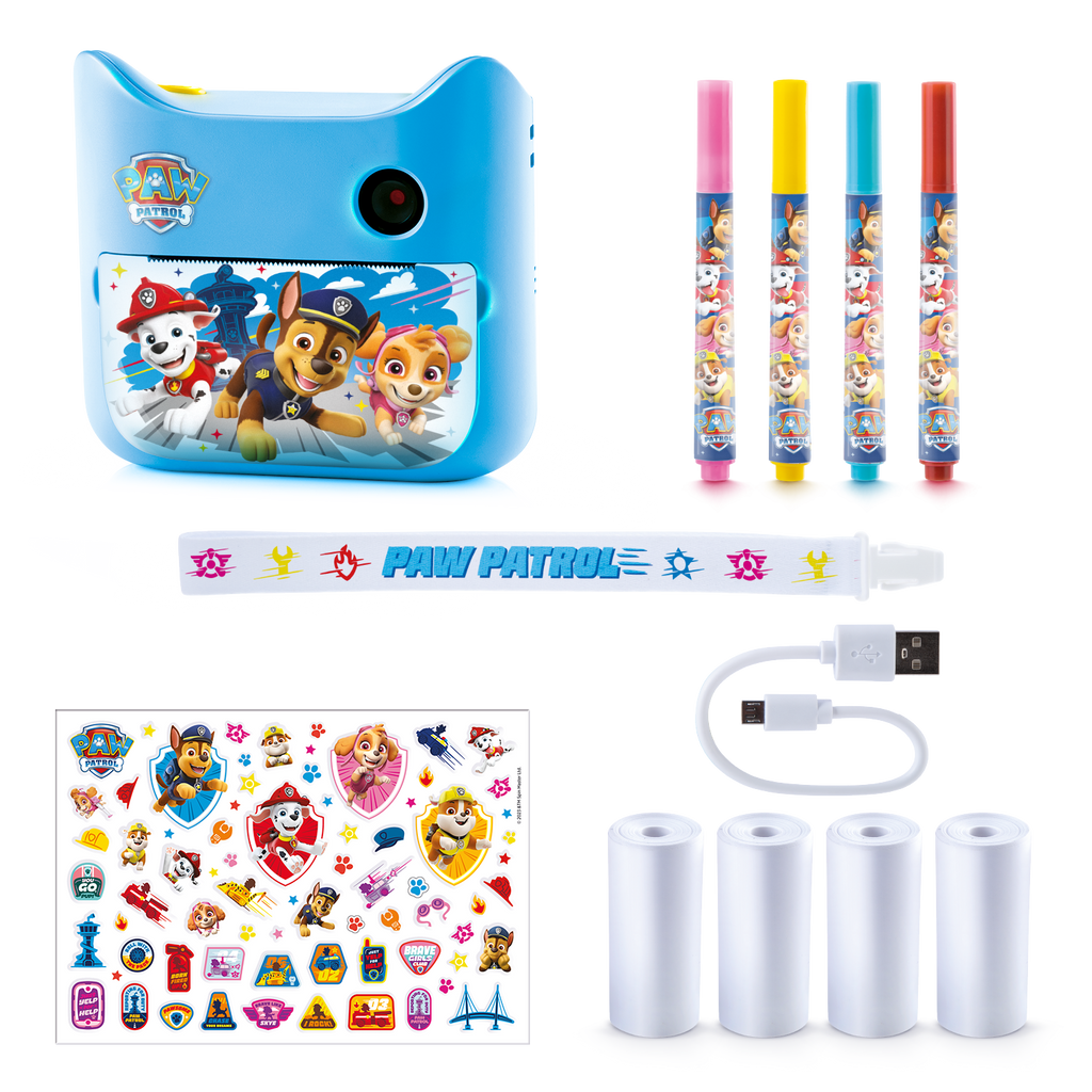Mi Primera Cámara de Impresión Instantánea de la Patrulla Canina sin Tinta con 4 Rollos de Papel y 4 rotuladores - My First Instant Camera Paw Patrol - Paw Patrol - PPC037 - CanalToys