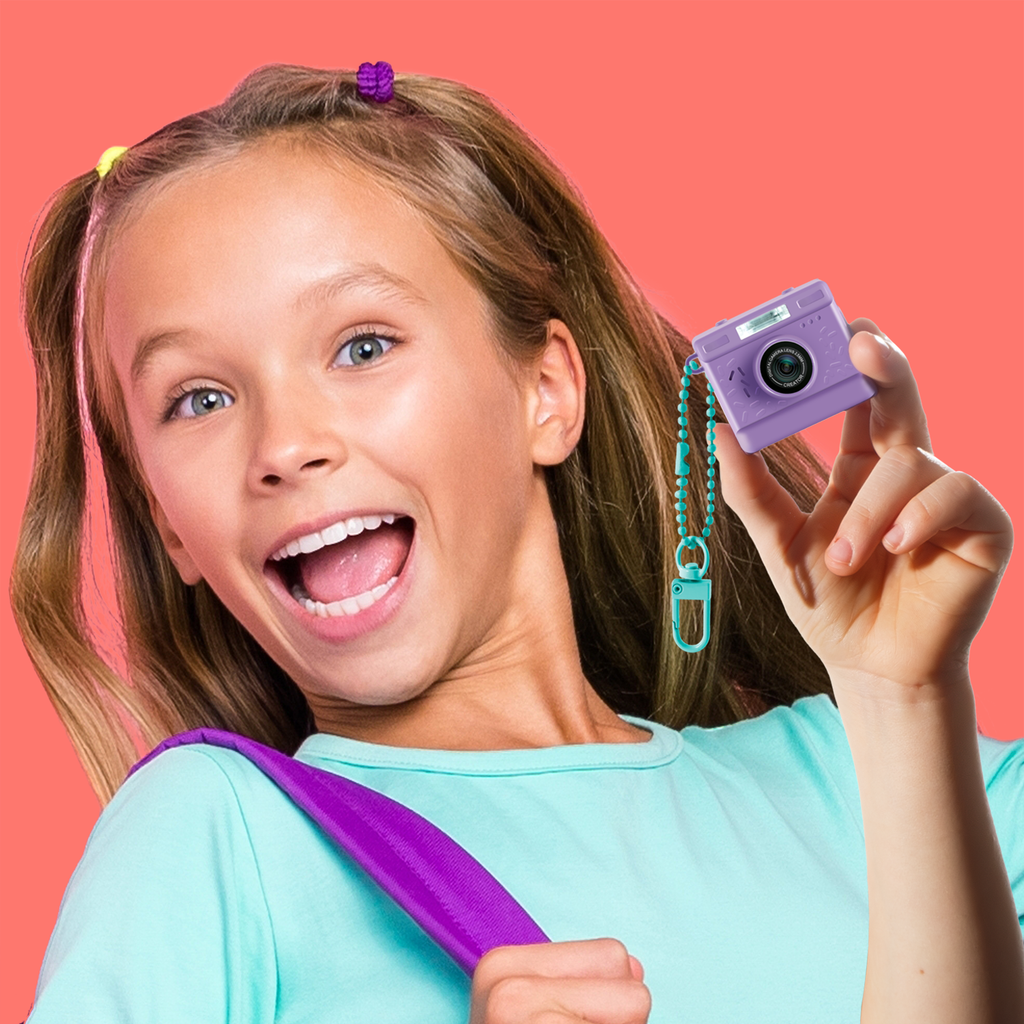 Mini Cámara Vintage Morada - Photo Creator - CLK063 - CanalToys