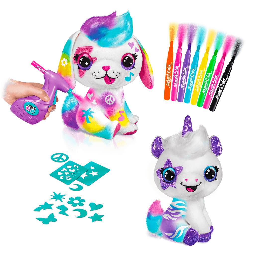 Colorea tu mascota 2 en 1 (Unicornio y Perrito) - Airbrush Plush - Style 4 Ever - OFG254 - CanalToys