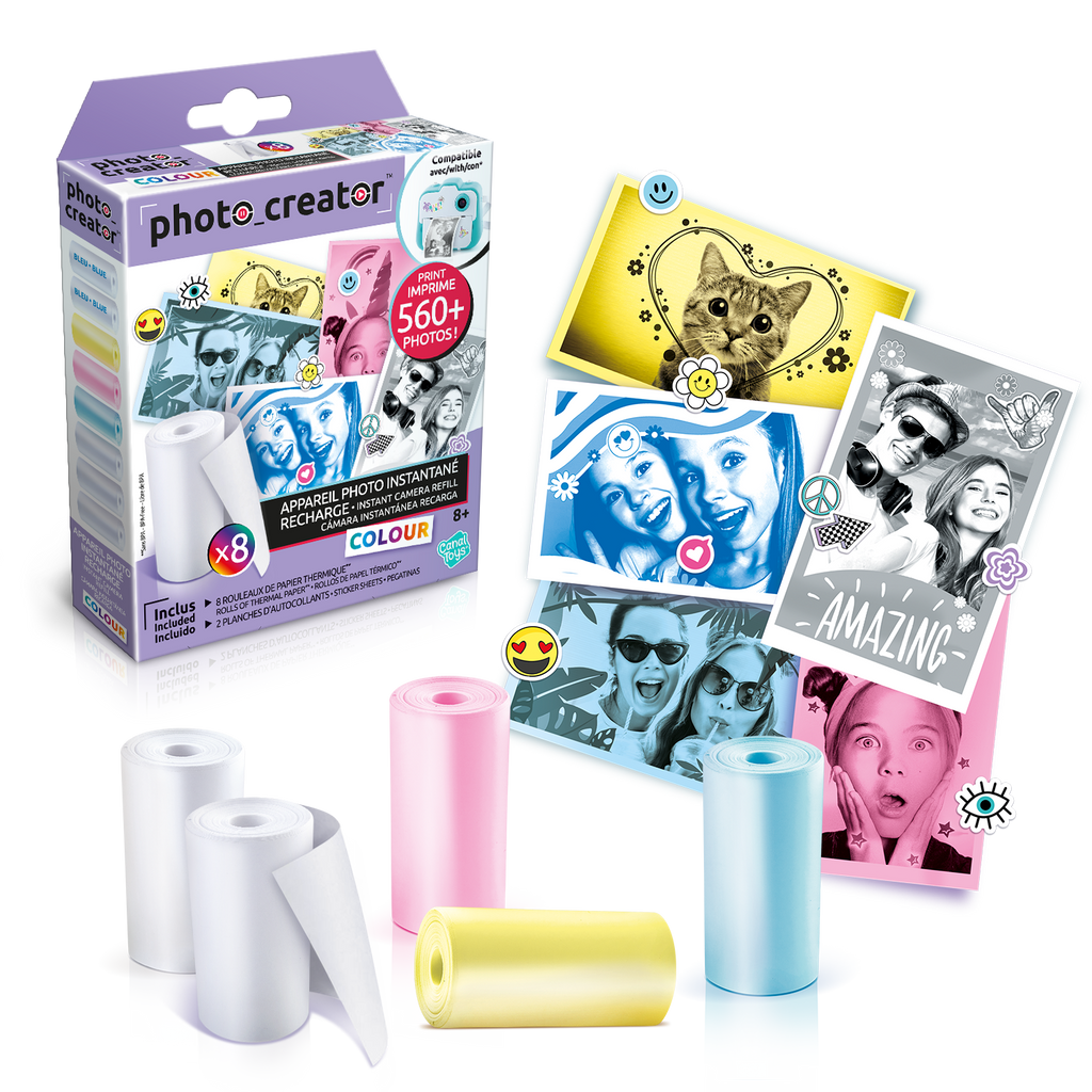 Pack de 8 Rollos de Papel Térmico Especial - Special Paper Refill Kit - Photo Creator - CLK016 - CanalToys