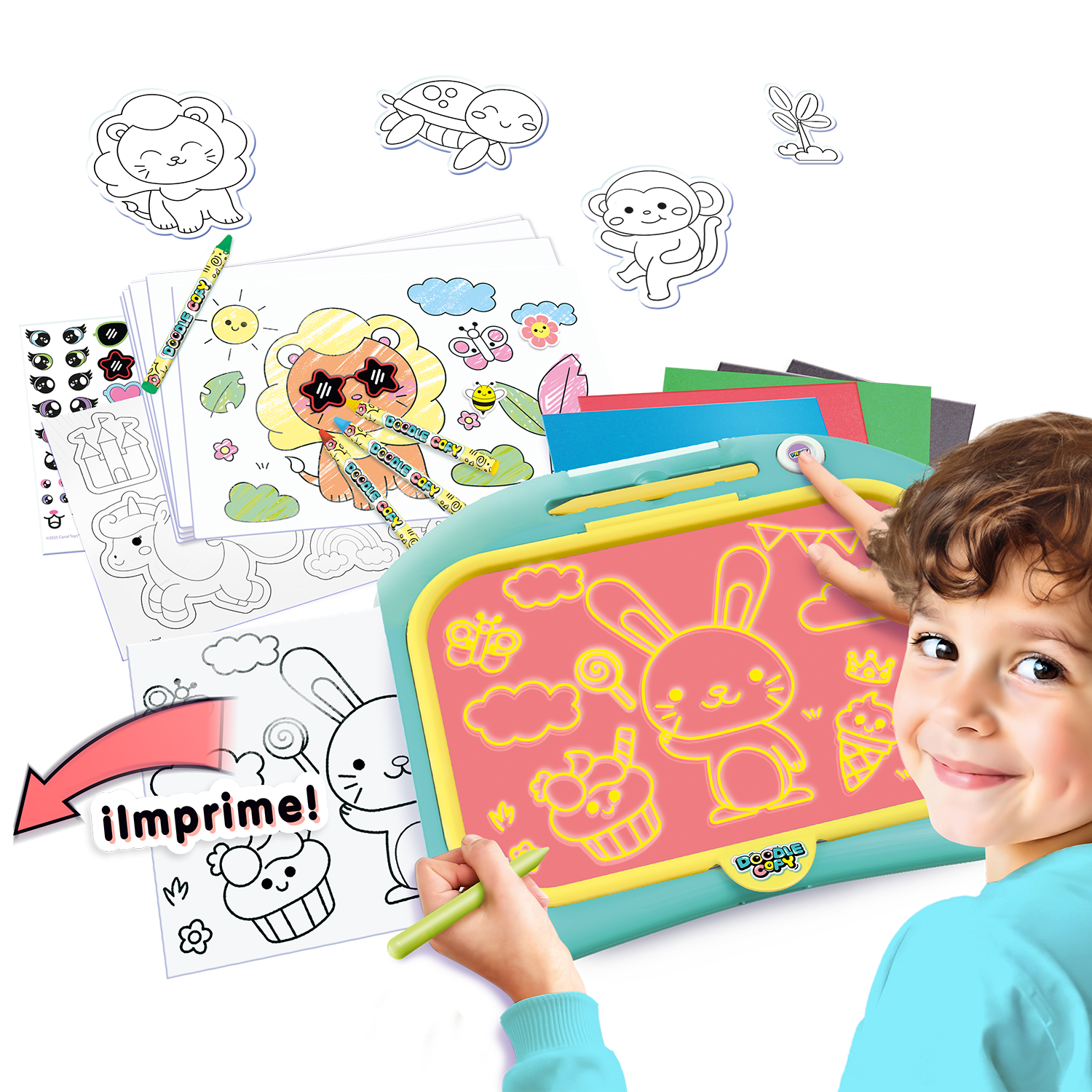 Pizarra Impresora Doodle Copy - Juguete Para Dibujar, Trazar E Imprimir, Con 50 Modelos, Para Niños +6 Años