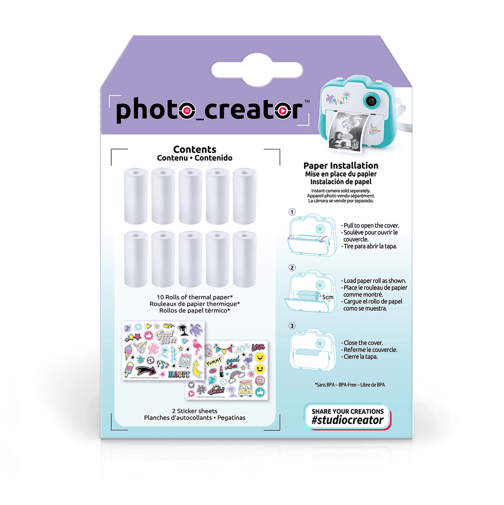 Recambios Instant Camera 10 Rollos - Instant camera Refill Paper - Photo Creator - CLK005 - CanalToys